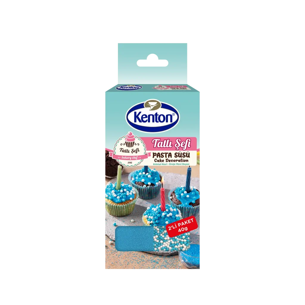 Kenton Bakery Chef Decorative Cake Topper Crystal Blue 2-Pack 40 g